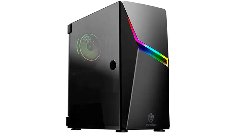 imagem que mostra uma CPU gamer com iluminação RGB