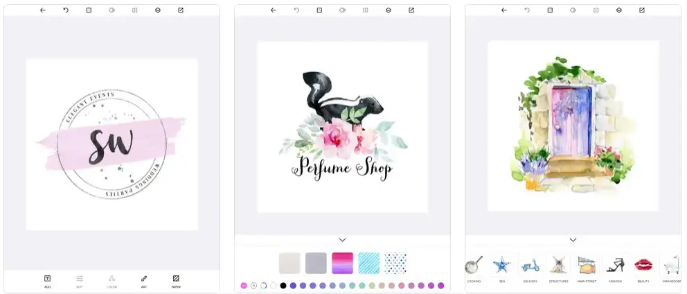 Pantalla Watercolor Logo Maker