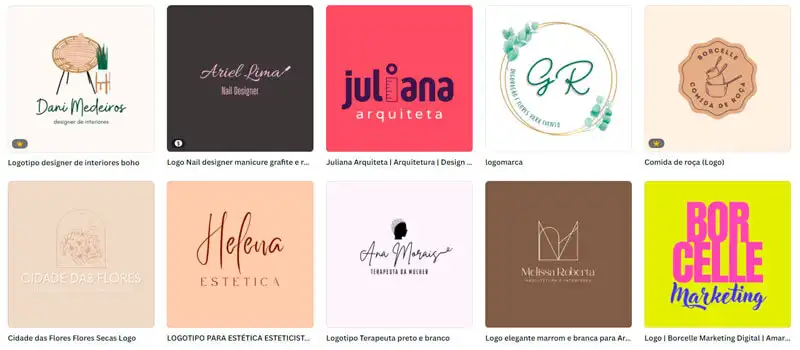 Canva Logos prontos disponiveis no Canva