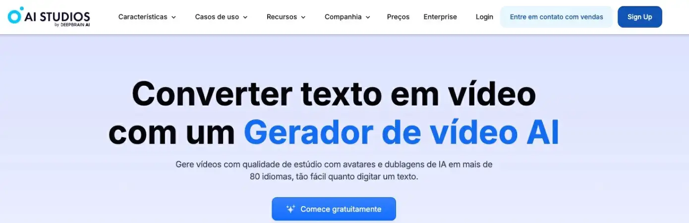 Deepbrain AI captura de tela do Deepbrain AI