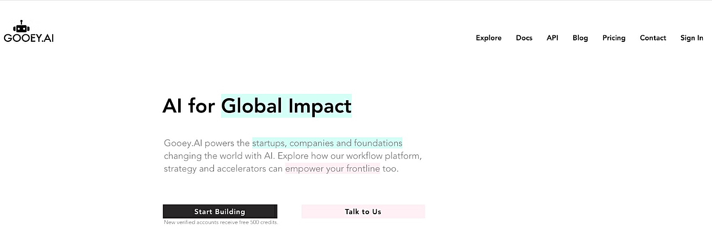 captura de tela do Gooey.AI