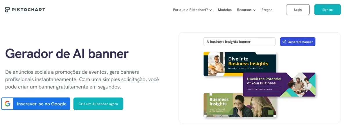 Piktochart captura de tela do Piktochart