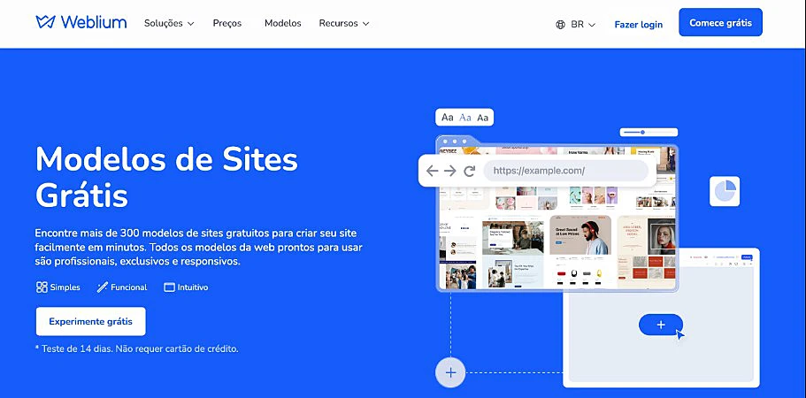 captura de tela do Weblium