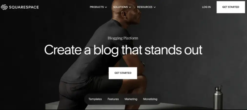captura de tela do Squarespace