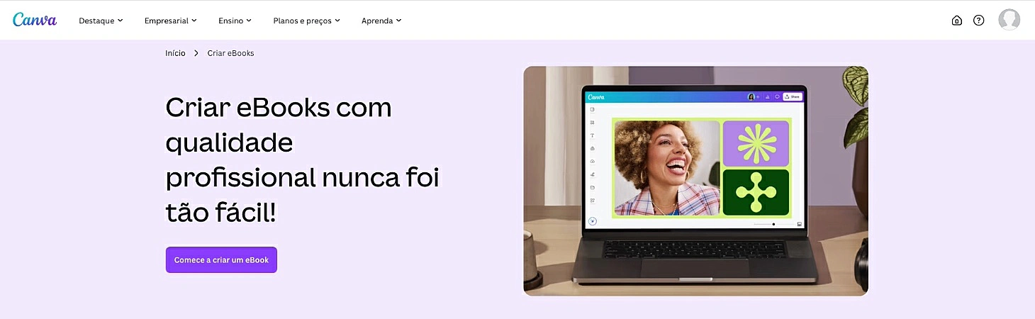 Captura de tela do Canva