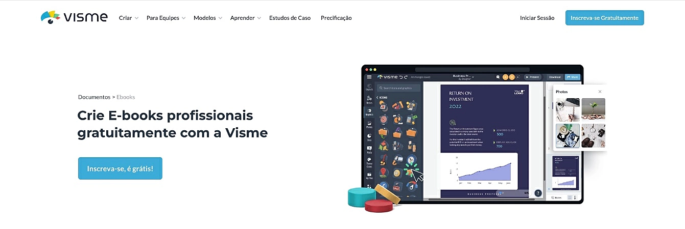 Captura de tela do Visme
