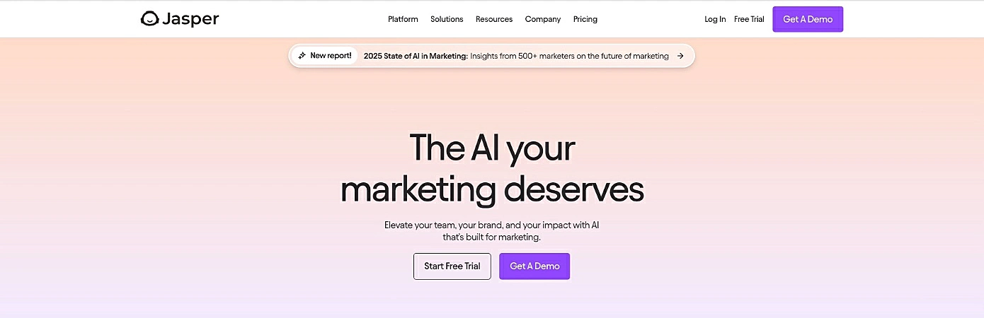 Captura de tela do Jasper.AI