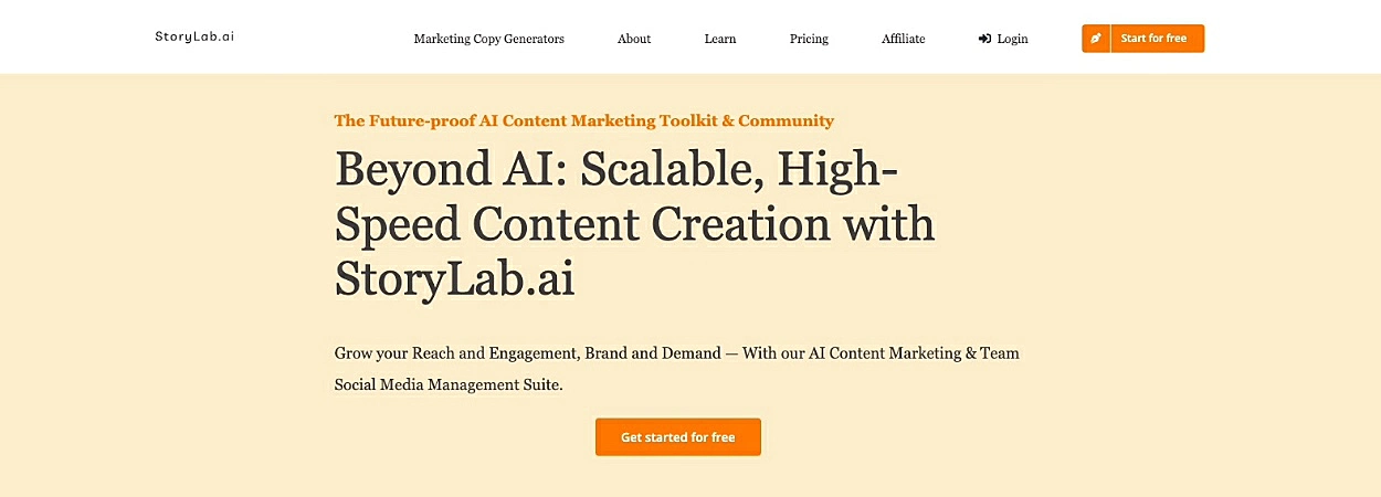 Captura de tela do storylab.ai