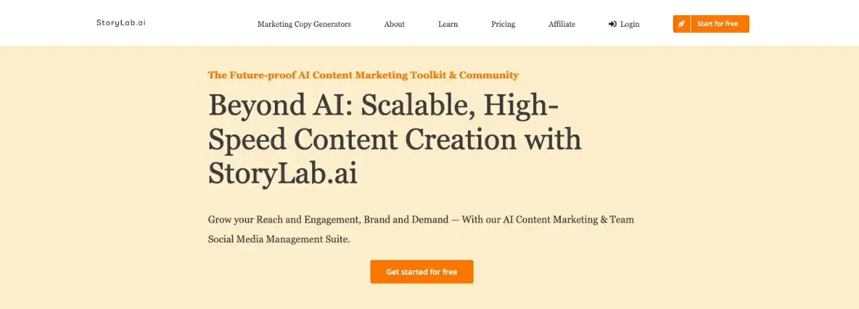 Captura de tela do storylab.ai