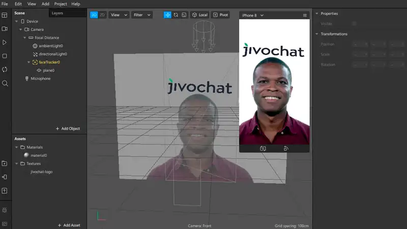 Processo de criação do filtro no Instagram com a ferramenta Spark AR Studio