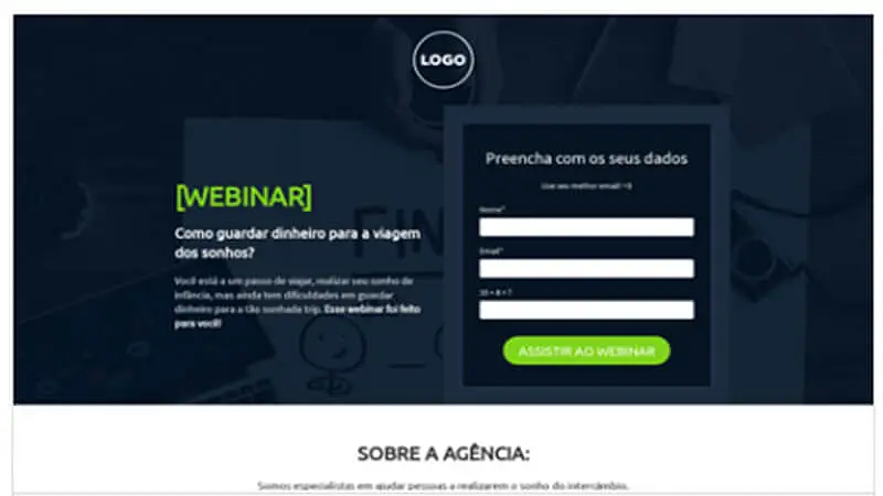 Exemplo de landing page