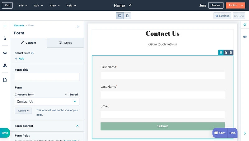 exemplo landing page hubspot
