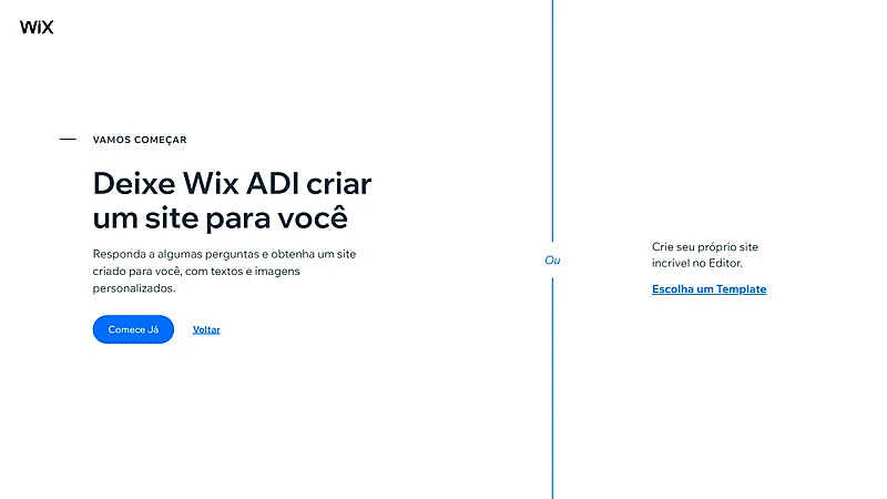 Passo 3 para criar site Wix