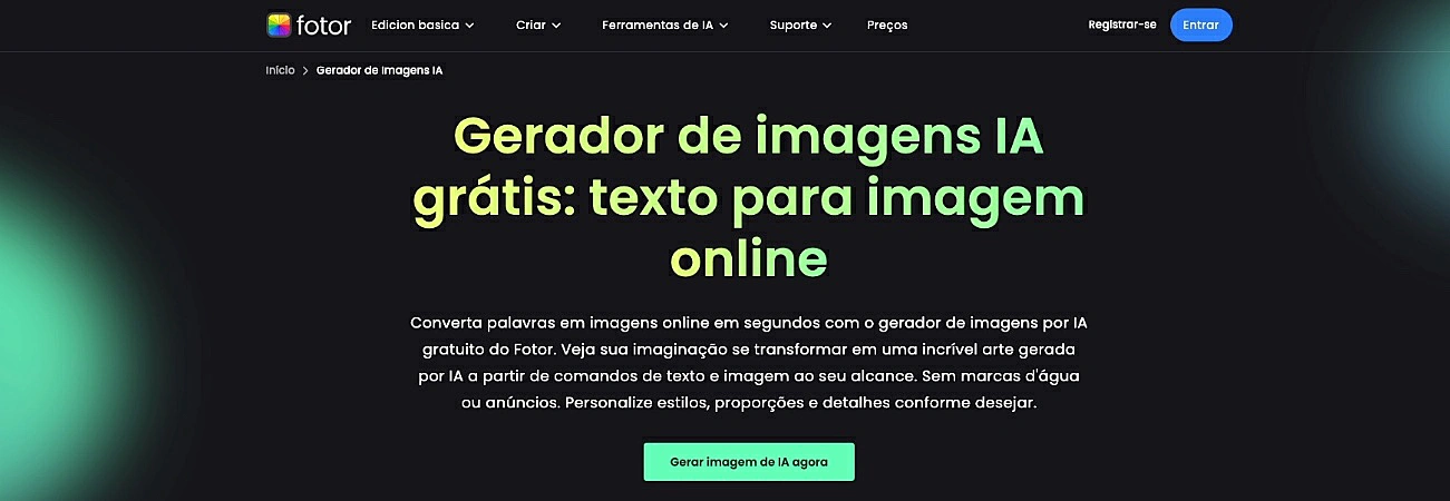 captura de tela do Fotor