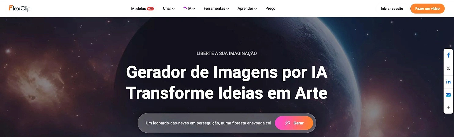 captura de tela do FlexClip