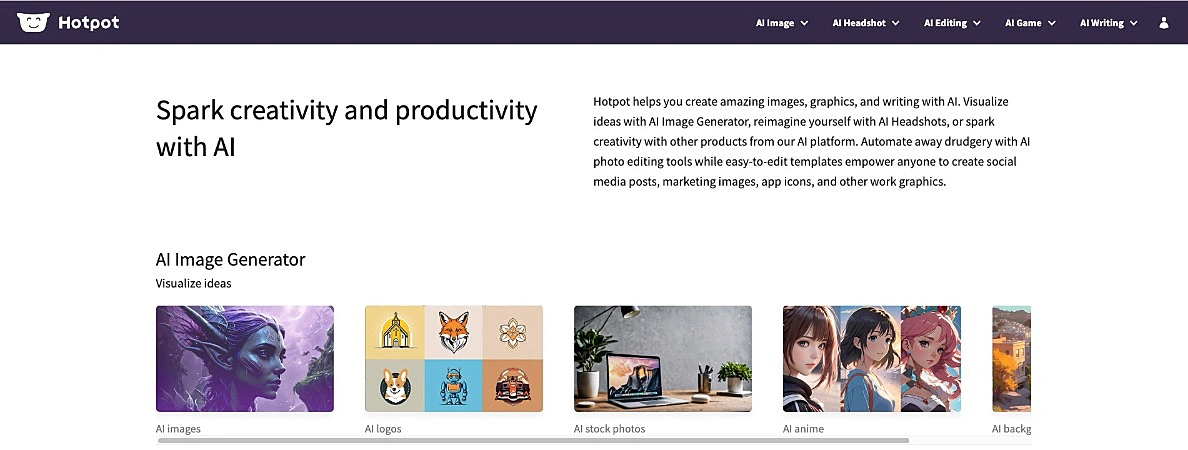 captura de tela do Hotpot.ai