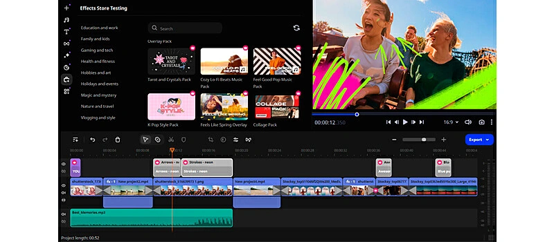captura de tela do app para criar video com inteligencia artificial movavi