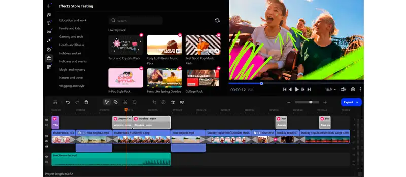 captura de tela do app para criar video com inteligencia artificial movavi