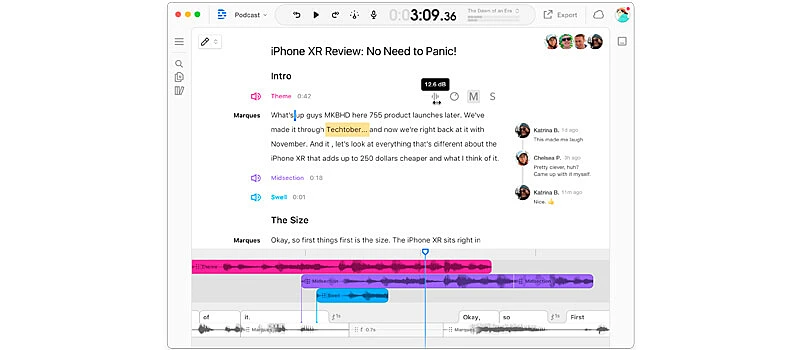 captura de tela do app para criar video com inteligencia artificial descript