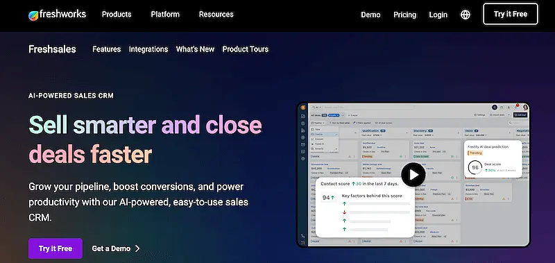 Freshsales home page