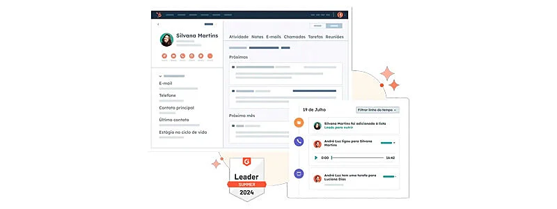 captura de tela do crm para ecommerce hubspot