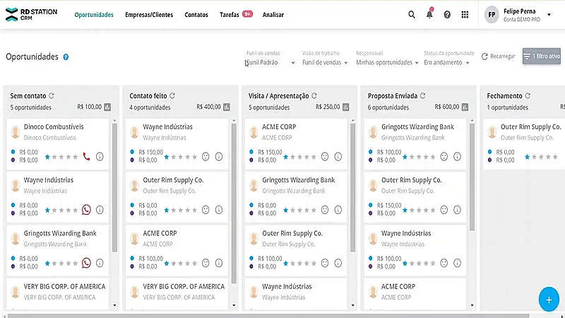 Captura de tela do RD Station