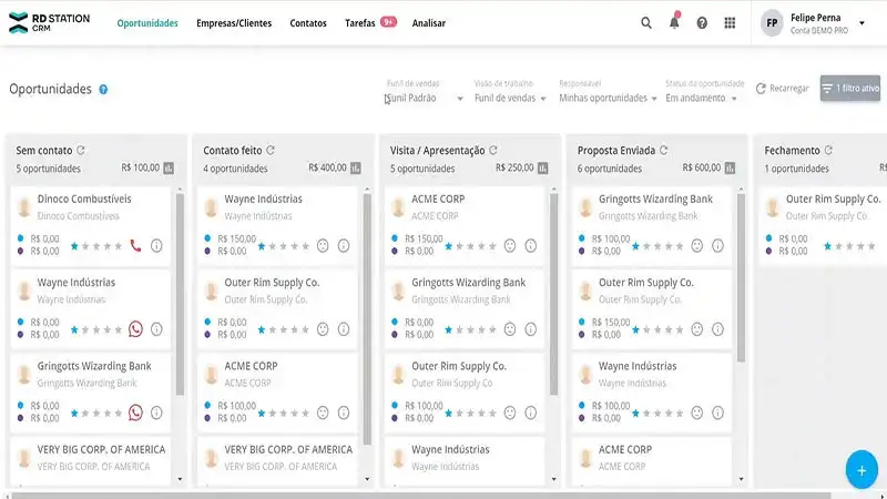 Captura de tela do RD Station