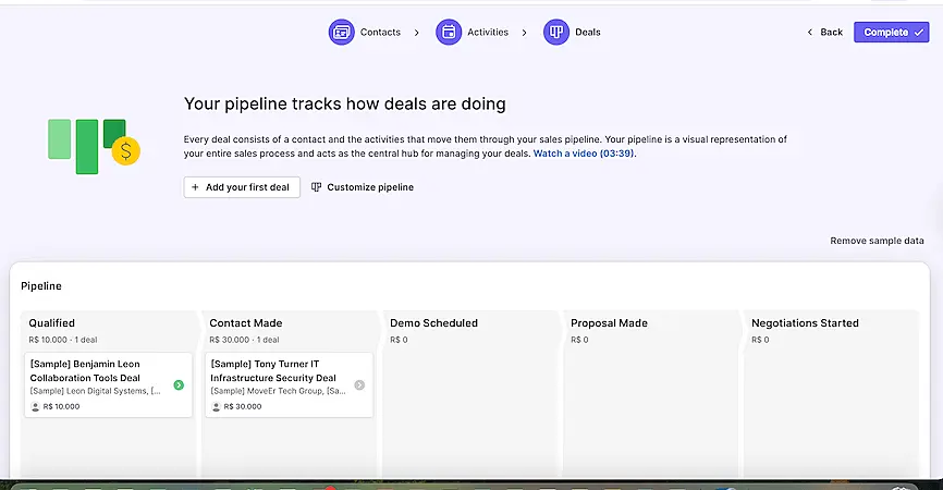 Pipedrive CRM interface