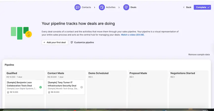 Pipedrive CRM interface
