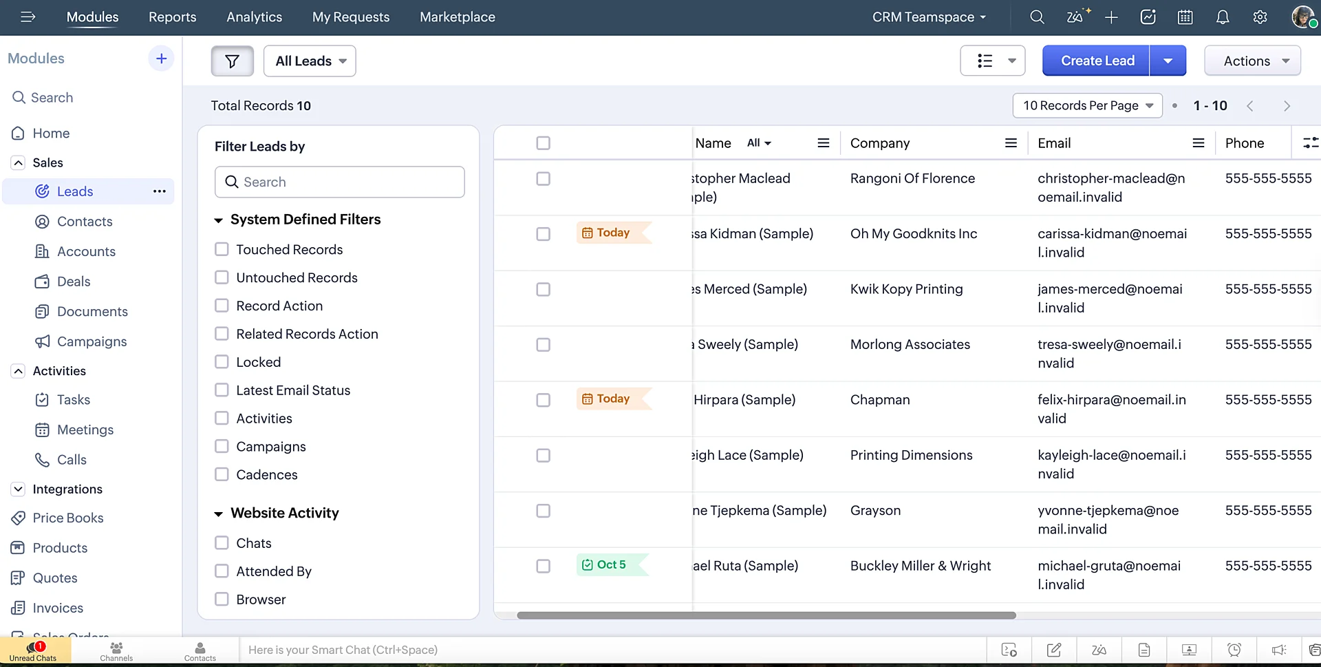 Zoho CRM para WhatsApp