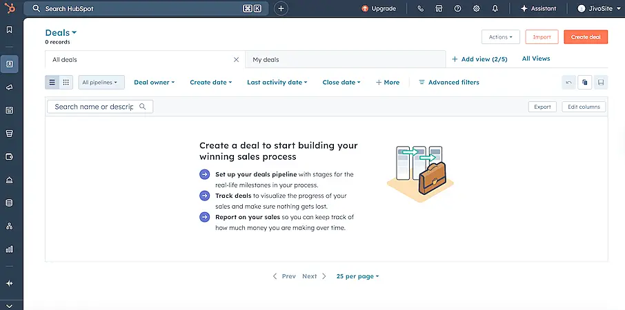 HubSpot CRM interface