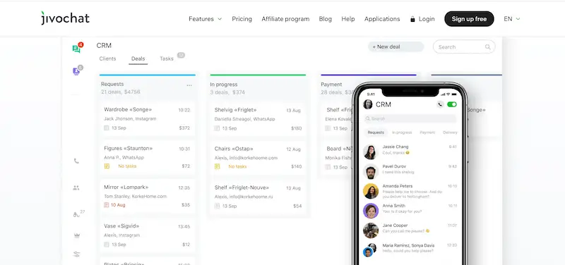 JivoChat interface