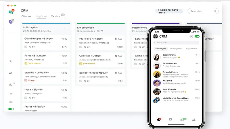 Captura de JivoChat CRM