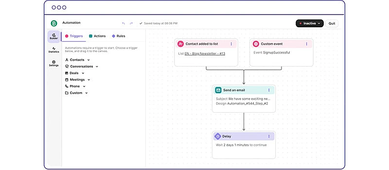 captura de tela do crm para whatsapp brevo
