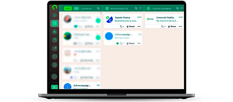 captura de tela do crm para whatsapp chatsac