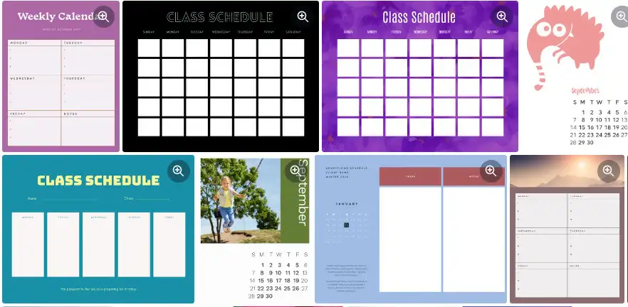 Templates de cronogramas do Canva