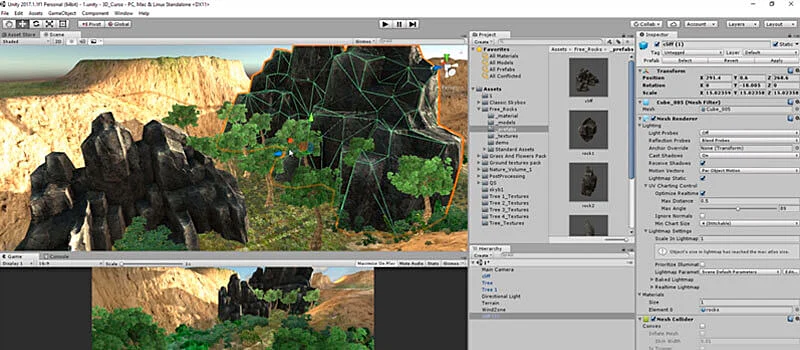 Captura de tela do intrutor do curso trabalhando com a Unity