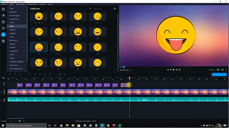 Captura de tela do curso de edição de video com Movavi