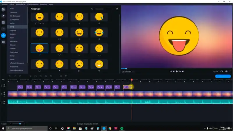 Captura de tela do curso de edição de video com Movavi