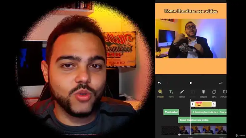 Captura de tela do curso de edição de video no celular com inshot