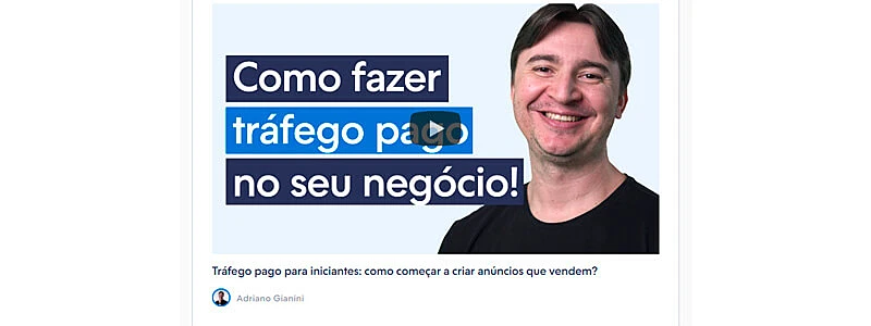 captura de tela do video da aula um do curso de trafego pago gratuito da nuuvemshop