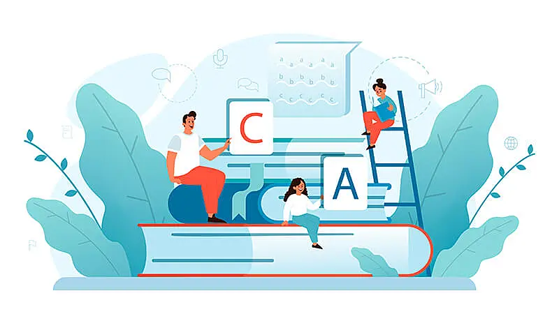 Foto de um livro em inglês com pronuncias de palavras