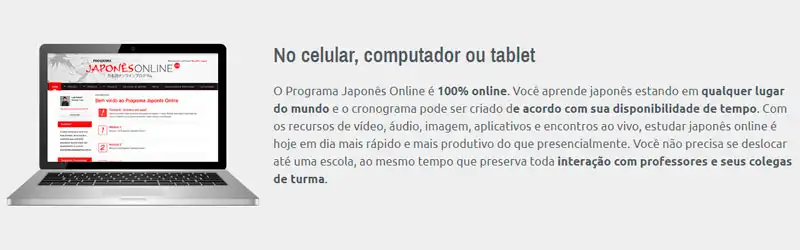 Aprendendo Japonês Online Captura de tela do site Aprendendo Japonês Online