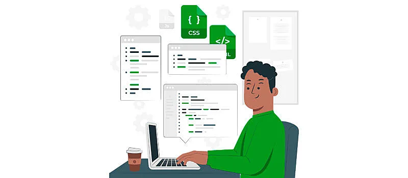 estudante aprendendo termos da área em um curso de programação full stack