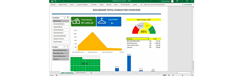 captura de tela do power bi em uma aula do curso de informatica