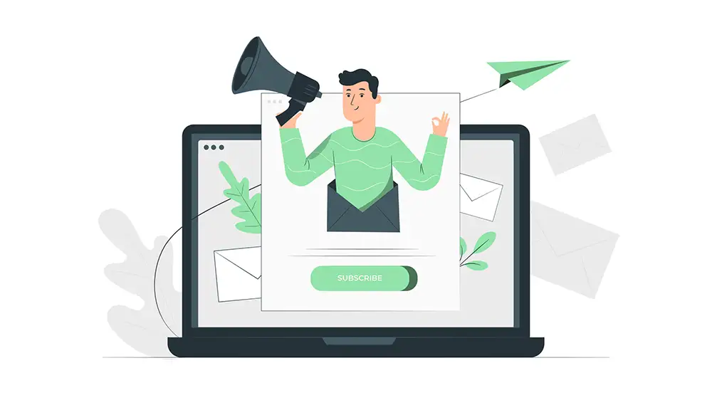 Ilustración concepto de envío de email marketing
