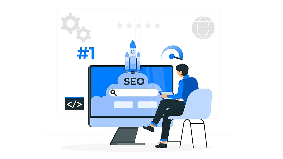 Ilustración concepto de elementos para optimización SEO