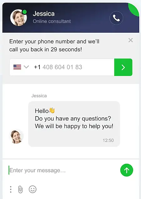 JivoChat chat interface