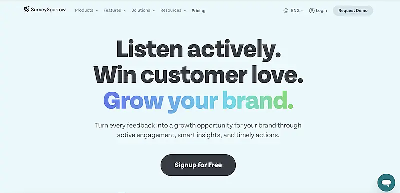 SurveySparrow home page