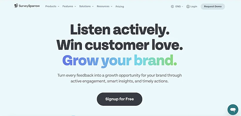 SurveySparrow home page